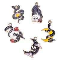 Zinc Alloy Enamel Pendants, gold color plated, Unisex Approx 