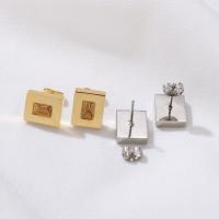 Stainless Steel Earring Stud Component, 304 Stainless Steel, Vacuum Ion Plating, DIY & for woman 