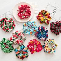 Hair Scrunchies, Velveteen, Christmas Design & for woman 120mm 