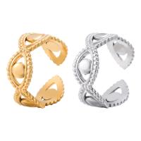 Partículas de acero Anillo de dedo Cuff, Ojo de Caballo, Recubrimiento iónico al vacío, Joyería & diverso tamaño para la opción & para mujer, más colores para la opción, Vendido por UD