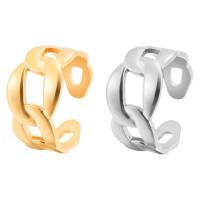 Partículas de acero Anillo de dedo Cuff, Recubrimiento iónico al vacío, Joyería & diverso tamaño para la opción & para mujer & hueco, más colores para la opción, Vendido por UD