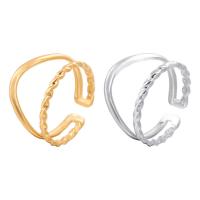 Partículas de acero Anillo de dedo Cuff, Recubrimiento iónico al vacío, Joyería & diverso tamaño para la opción & para mujer & hueco, más colores para la opción, Vendido por UD