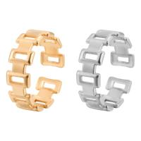 Partículas de acero Anillo de dedo Cuff, Recubrimiento iónico al vacío, Joyería & unisexo & diverso tamaño para la opción & hueco, más colores para la opción, Vendido por UD