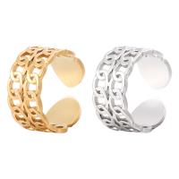 Partículas de acero Anillo de dedo Cuff, Recubrimiento iónico al vacío, Joyería & unisexo & diverso tamaño para la opción & hueco, más colores para la opción, Vendido por UD