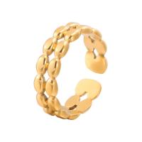 Partículas de acero Anillo de dedo Cuff, Recubrimiento iónico al vacío, Joyería & diverso tamaño para la opción & para mujer & hueco, más colores para la opción, Vendido por UD