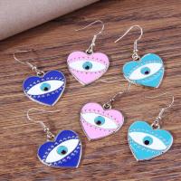 Enamel Zinc Alloy Drop Earring, Heart, gold color plated, for woman 