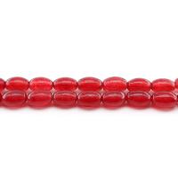 Chalcedony Beads, barrel, polished, dyed & DIY, red Approx 