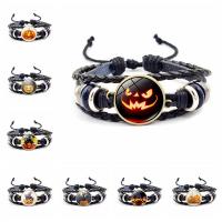 Cuero de PU Pulsera, con aleación de zinc, con 2.76 extender cadena, chapado, Diseño de Halloween & unisexo & ajustable & diferentes estilos para la opción, longitud:7.1 Inch, Vendido por UD