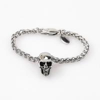 Edelstahl Charm Armband, 304 Edelstahl, Schädel, poliert, Design für Halloween & unisex, originale Farbe, Länge:7.1 ZollInch, verkauft von PC