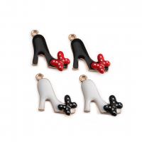 Zinc Alloy Enamel Pendants, Shoes, gold color plated, DIY 