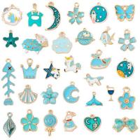 Zinc Alloy Enamel Pendants, gold color plated, DIY & mixed, mixed colors, 10-30mm 