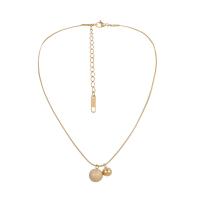 Collier de bijoux de titane, Acier titane, avec 6.5cm chaînes de rallonge, Rond, Placage ionique sous vide, bijoux de mode & réglable & pour femme, doré cm, Vendu par PC