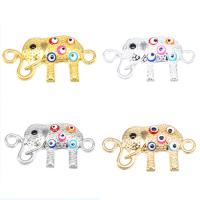 Emaille Zink Legierung Connector, Zinklegierung, Elephant, plattiert, unisex & böser Blick- Muster & 1/1-Schleife, keine, 27x14mm, ca. 100PCs/Tasche, verkauft von Tasche