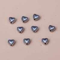 Perles coeur en alliage de zinc, Placage de couleur argentée, DIY, argent Vendu par PC