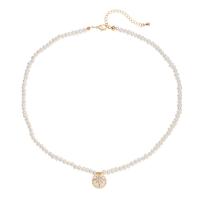 Collier de chaîne en laiton de perles d'eau douce, perle d'eau douce cultivée, avec laiton, avec 1.97inch chaînes de rallonge, bijoux de mode & pour femme Environ 15.75 pouce, Vendu par brin