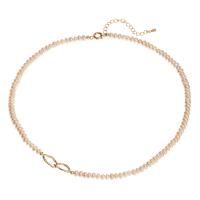 Collier de chaîne en laiton de perles d'eau douce, perle d'eau douce cultivée, avec laiton, avec 1.97inch chaînes de rallonge, Plaqué or 18K, bijoux de mode & pour femme Environ 15.35 pouce, Vendu par PC