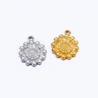 Stainless Steel Flower Pendant, 304 Stainless Steel, Sunflower, Vacuum Ion Plating, DIY 