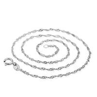 Sterling Silver Necklace Chain, 925 Sterling Silver, platinum plated & for woman, original color 