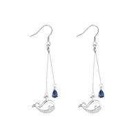 Silver Earring Zircon pavent Sterling, Argent sterling 925, Baleine, Plaqué de platine, pavé de micro zircon & pour femme, couleur originale Vendu par paire