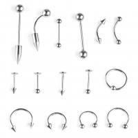 316 L Edelstahl Body Piercing-Schmuck-Set, Elektrokardiographische, plattiert, 15 Stück & unisex, keine, 1.0mm,1.2mm,1.6mm, verkauft von setzen