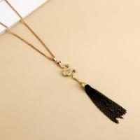 Fashion Fringe Necklace, Zinc Alloy, gold color plated, fashion jewelry & for woman, golden, 110mm cm 