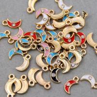 Zinc Alloy Enamel Pendants, Moon, plated, Unisex & with rhinestone Approx 