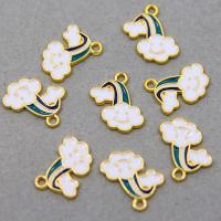 Zinc Alloy Enamel Pendants, Cloud, KC gold color plated, Unisex, white Approx 