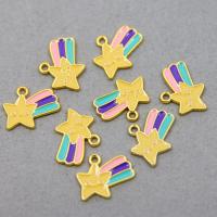 Zinc Alloy Enamel Pendants, Star, KC gold color plated, Unisex, mixed colors Approx 