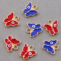 Zinc Alloy Enamel Pendants, Butterfly, KC gold color plated, Unisex & evil eye pattern Approx 