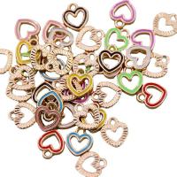 Zinc Alloy Enamel Pendants, Heart, KC gold color plated, Unisex & hollow, mixed colors Approx 