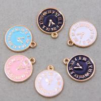 Zinc Alloy Enamel Pendants, Flat Round, KC gold color plated, Unisex Approx 