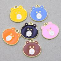 Zinc Alloy Enamel Pendants, Bear, KC gold color plated, Unisex Approx 