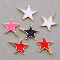 Enamel Brass Pendants, Zinc Alloy, Star, KC gold color plated, Unisex Approx 