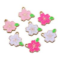 Zinc Alloy Enamel Pendants, Flower, KC gold color plated, Unisex Approx 