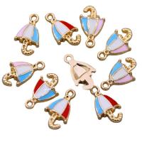 Zinc Alloy Enamel Pendants, Umbrella, KC gold color plated, Unisex Approx 