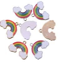 Zinc Alloy Enamel Pendants, Rainbow, plated, Unisex Approx 