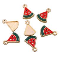 Zinc Alloy Enamel Pendants, Watermelon, KC gold color plated, Unisex, red Approx 