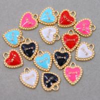 Zinc Alloy Enamel Pendants, Heart, KC gold color plated, Unisex Approx 