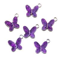 Zinc Alloy Enamel Pendants, Butterfly, platinum color plated, Unisex Approx 