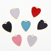 Zinc Alloy Enamel Pendants, Heart, KC gold color plated, Unisex Approx 