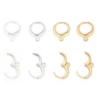 Brass Huggie Hoop Earring Finding, plated, DIY nickel, lead & cadmium free, 12mm 