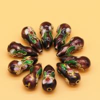 Cloisonne Beads, Brass, Calabash, gold color plated, DIY & enamel 