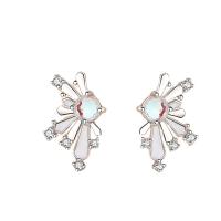 Sterling Silver Stud Earring, Argent sterling 925, avec chalumeau, Placage de couleur argentée, bijoux de mode & pour femme, argent Vendu par paire