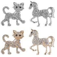 Rhinestone Zinc Alloy Brooch, plated & for woman & with rhinestone 3.2*3.1cm,3.3*3.3cm 