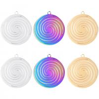 Stainless Steel Pendants, 304 Stainless Steel, Flat Round, Vacuum Ion Plating, Unisex Approx 50 cm 