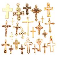 Zinc Alloy Cross Pendants, antique gold color plated, Unisex & mixed & hollow, Approx 