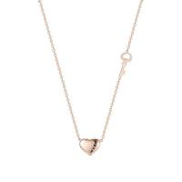 Collier de bijoux de titane, Acier titane, avec 5cm chaînes de rallonge, coeur, Placage ionique sous vide, bijoux de mode & réglable & pour femme, couleur or rose cm, Vendu par PC