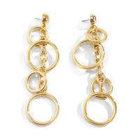 Iron Drop Earring, Donut, plated, fashion jewelry & for woman 