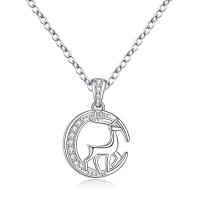 Zircon cubique Micro Pave collier en argent sterling, Argent sterling 925, Plaqué de platine, pavé de micro zircon & pour femme, couleur originale Environ 17.7 pouce, Vendu par PC