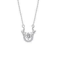 Zircon cubique Micro Pave collier en argent sterling, Argent sterling 925, Plaqué de platine, pavé de micro zircon & pour femme, couleur originale Environ 17.7 pouce, Vendu par PC